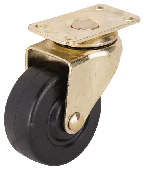 ProSource JC-D05-PS Swivel Caster, 2 in Dia Wheel, 3/4 in W Wheel, Rubber Wheel, Black, 90 lb, Steel Housing Material [SKU: ORG7112105]
