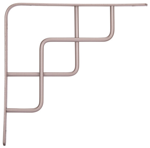 ProSource SB-035PS Contemporary and Decorative Shelf Bracket, 220 lb/Pair, 8 in L, 8 in H, Steel, Satin Nickel [SKU: ORG1771757]