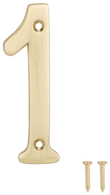 ProSource N-Z041PB3L-PS House Number, Character: 1, 4 in H Character, 1.1 in W Character [SKU: ORG2122497]