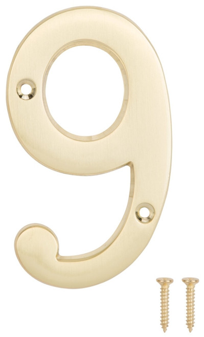 ProSource N-Z049PB3L-PS House Number, Character: 9, 4 in H Character, 2.28 in W Character [SKU: ORG2155604]