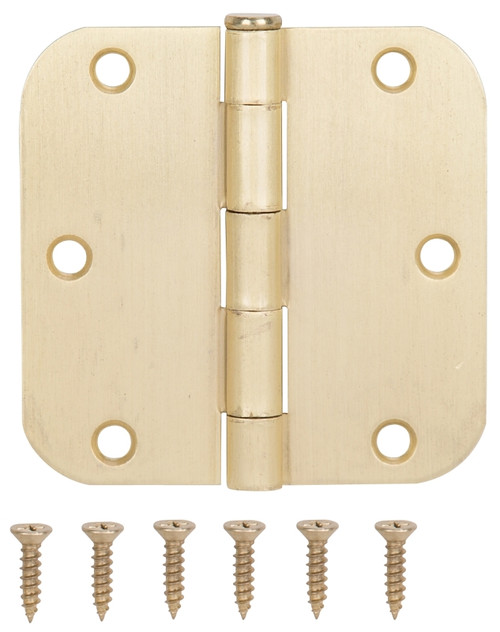 ProSource BH-102SB-PS Door Hinge, Steel, Satin Brass, Loose Pin, 180 deg Range of Motion, Screw Mounting [SKU: ORG2701993]