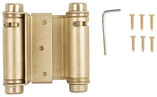 ProSource LR-024-LPS Spring Hinge, Steel, Satin Brass, Tension Pin, 180 deg Range of Motion, Screw Mounting, 12 lb [SKU: ORG2866804]