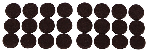 ProSource FE-50229-PS Furniture Pad, Felt Cloth, Brown, 1/2 in Dia, 5/64 in Thick, Round [SKU: ORG3222536]