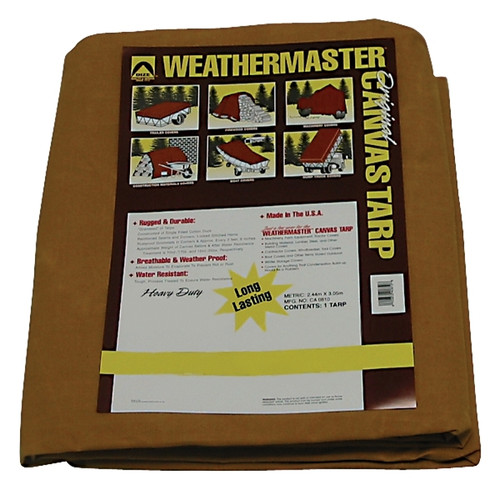 DIZE Weathermaster CA0608D Tarpaulin, 8 ft L, 6 ft W, Canvas, Tan [SKU: ORG6444814]