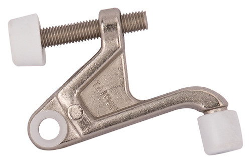 Prosource H20-B033-PS Heavy-Duty Hinge Pin Door Stop, 2-3/4 in Projection, Die-Cast Zinc & Plastic, Satin Nickel [SKU: ORG4102786]
