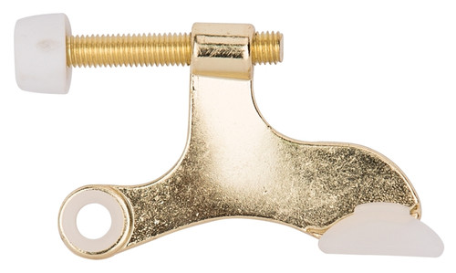 Prosource H20-B040-PS Deluxe Hinge Pin Door Stop, 2-5/8 in Projection, Die-Cast Zinc & Plastic, Polished Brass [SKU: ORG4131587]