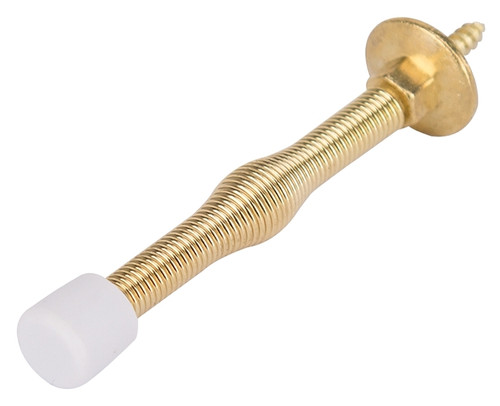 Prosource H61-Z010-PS Light-Duty Door Stop, 3/4" in Dia Base, 3 in Projection, Plastic & Steel, Polished Brass [SKU: ORG4154159]