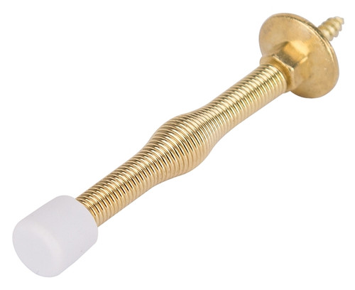 Prosource H61-Z010C-PS Light-Duty Door Stop, 3/4 in Dia Base, 3 in Projection, Plastic & Steel, Polished Brass [SKU: ORG4383139]