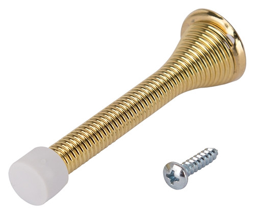 Prosource H62-B040C-PS Heavy-Duty Spring, 15/16 in Dia Base, 3-1/8 in Projection, Plastic & Steel, Polished Brass [SKU: ORG4446191]