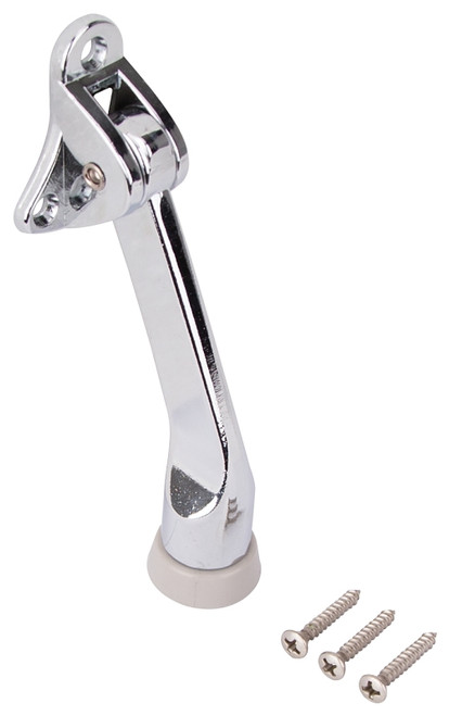 ProSource CL-230CH-PS Door Holder, 5-3/8 in L, 1-5/8 in W, 2 in H, Attaches to Door Mounting, Rubber/Zinc, Chrome [SKU: ORG4857926]