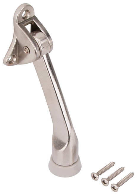 ProSource CL-230SN-PS Door Holder, 5-3/8 in L, 1-5/8 in W, 2 in H, Attaches to Door Mounting, Rubber/Zinc [SKU: ORG4858452]