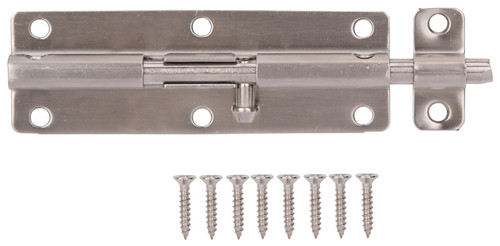 ProSource SS-B06-PS Barrel Bolt, 0.31 Dia in Bolt Head, 6 in L Bolt, Stainless Steel, Stainless Steel [SKU: ORG5110895]