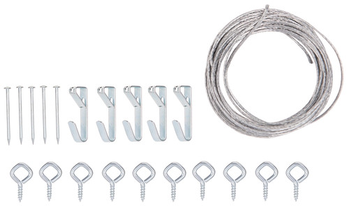 ProSource PH-121127-PS Picture Hanging Kit, 20 lb, Steel, Zinc, Zinc, Nail-In Mounting [SKU: ORG5418918]