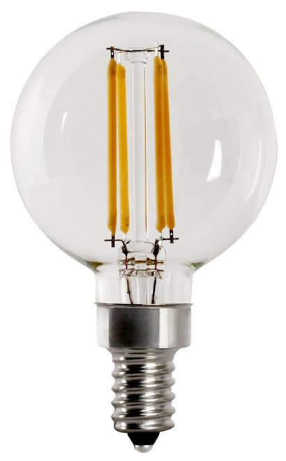 Feit Electric BPG1660950CAFIL/2 LED Light Bulb, Globe, G16 Lamp, E12 Lamp Base, Dimmable, 5000 K Color Temp [SKU: ORG0183905]