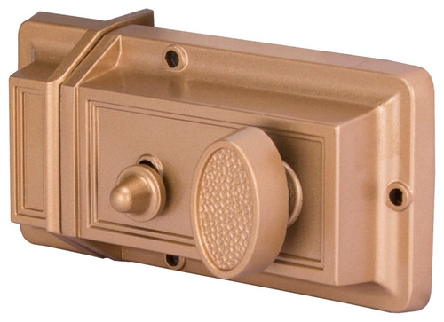 ProSource Rim Night Latch, Keyed Different Key, Brass, Brass, KW1 Keyway, 1-2-3/8 in Thick Door [SKU: ORG0796391]