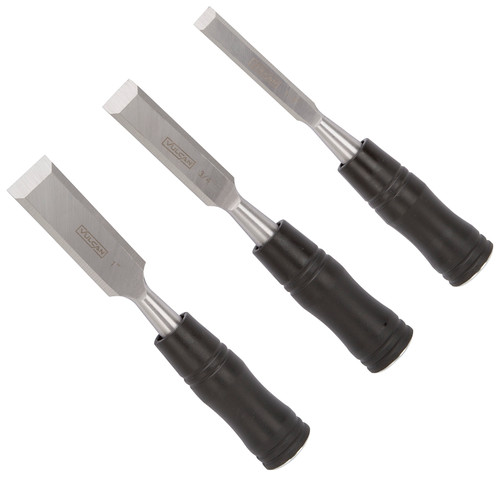 Vulcan JL13210 Chisel Set, 3-Piece, Steel/Wood, Polished, Black [SKU: ORG5436738]