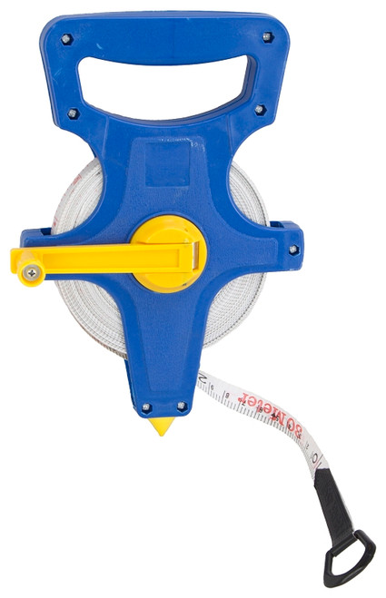 Vulcan JL-TAPEOF100 Tape Measure, 100 ft L Blade, Fiberglass Blade, ABS Plastic Case, Blue Case [SKU: ORG7675341]