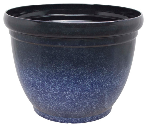 Landscapers Select Planter, 22 in Dia, Round, Resin, Blue, Satin [SKU: ORG4666806]