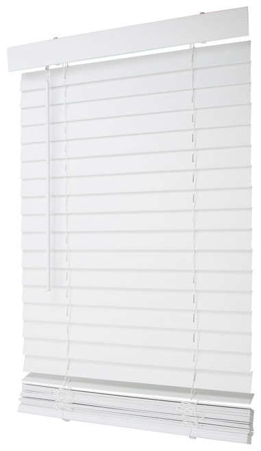 Simple Spaces FWMB-25 Blind, 72 in L, 23 in W, Faux Wood, White [SKU: ORG0440370]