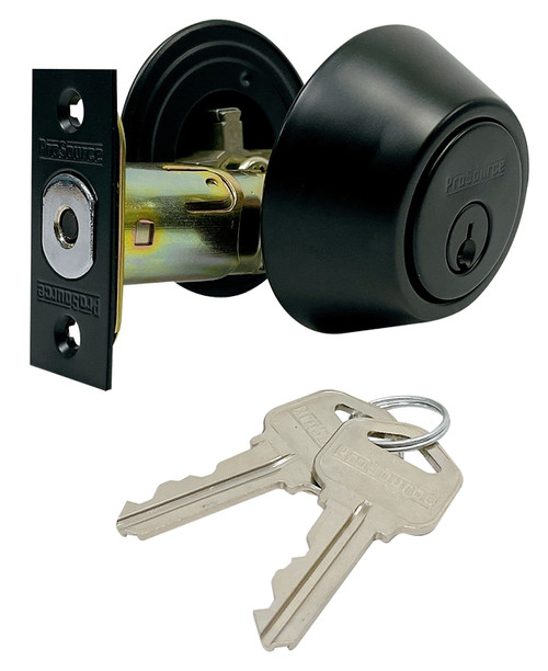 ProSource Deadbolt, Double Cylinder, Matte Black [SKU: ORG7420821]