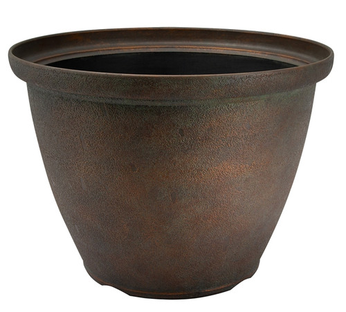 Landscapers Select S140816-1122 High-Drum Planter, 16 in Dia, Round, High-Density Resin, Bronze, Bronze [SKU: ORG8224503]