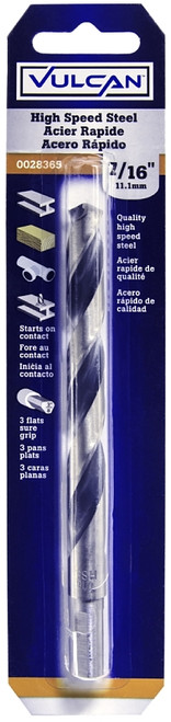 Vulcan 289241OR Jobber Drill Bit, 7/16 in Dia, 5-5/8 in OAL, 3-Flat, Reduced Shank [SKU: ORG0028365]
