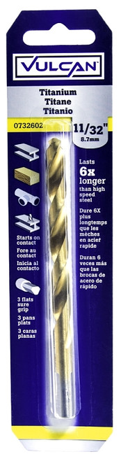 Vulcan 220121OR Jobber Drill Bit, 11/32 in Dia, 4-3/4 in OAL, 3-Flat Shank [SKU: ORG0732602]