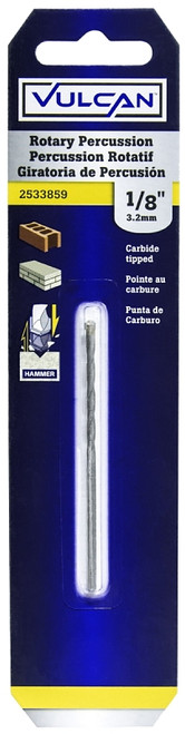 Vulcan 200951OR Drill Bit, 1/8 in Dia, 3 in OAL, Percussion, Spiral Flute, Straight Shank [SKU: ORG2533859]