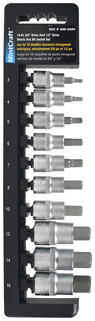 Vulcan TS1010M Socket Set, Chrome Vanadium Steel, Chrome [SKU: ORG6002604]