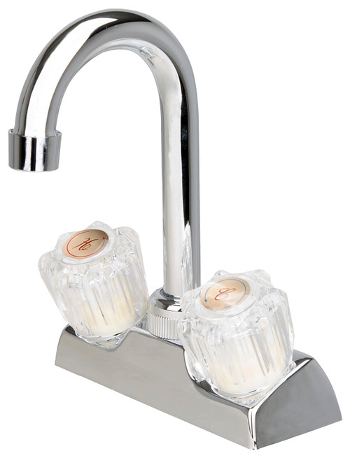 Boston Harbor PF4205A Bar Sink Faucet, 2-Faucet Handle, 2-Faucet Hole, ABS, Chrome Plated, Deck Mounting, Round Handle [SKU: ORG6389654]