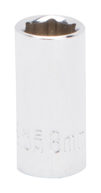 Vulcan MT6489801 Drive Socket, 8 mm Socket, 1/4 in Drive, 6-Point, Chrome Vanadium Steel, Chrome [SKU: ORG7081656]