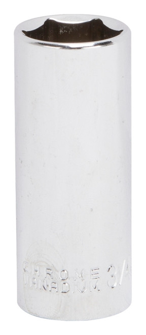 Vulcan MT6496053 Drive Socket, 3/4 in Socket, 3/8 in Drive, 6-Point, Chrome Vanadium Steel, Chrome [SKU: ORG7628944]