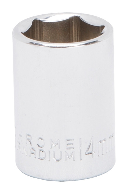 Vulcan MT6499230 Drive Socket, 14 mm Socket, 3/8 in Drive, 6-Point, Chrome Vanadium Steel, Chrome [SKU: ORG9457094]