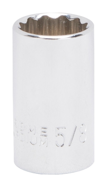 Vulcan MT6515878 Drive Socket, 5/8 in Socket, 1/2 in Drive, 12-Point, Chrome Vanadium Steel, Chrome [SKU: ORG8153215]