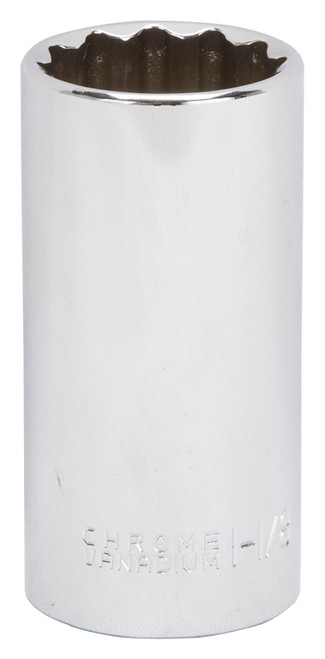 Vulcan MT6528962 Drive Socket, 1-1/8 in Socket, 1/2 in Drive, 12-Point, Chrome Vanadium Steel, Chrome [SKU: ORG4140208]