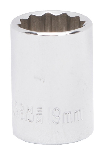 Vulcan MT6530224 Drive Socket, 19 mm Socket, 1/2 in Drive, 12-Point, Chrome Vanadium Steel, Chrome [SKU: ORG6304166]