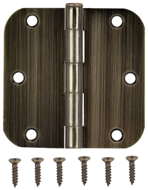 ProSource 20347ABX Door Hinge, Steel, Antique Brass, Loose Pin, 180 deg Range of Motion, Screw Mounting [SKU: ORG9316597]