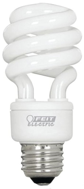 Feit Electric BPESL13T/D Compact Fluorescent Light, 13 W, Spiral Lamp, Medium E26 Lamp Base, 800 Lumens, Daylight Light [SKU: ORG1104660]