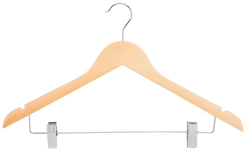 Simple Spaces HEA00043G-N Cloth Hanger Set, 6.6 lb Capacity, Steel/Wood, Natural [SKU: ORG3858701]