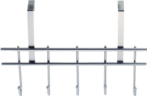 Simple Spaces HK07-CH Door Garment Hook, Each Hook: 4.8 lb, 5-Hook, Steel, Chrome, Hanging Mounting [SKU: ORG4311544]