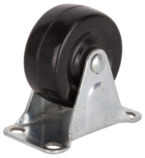ProSource JC-H01 Rigid Caster, 2 in Dia Wheel, 7/8 in W Wheel, Rubber Wheel, Black, 125 lb, Steel Housing Material [SKU: ORG0594416]