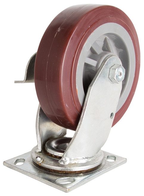 ProSource JC-P06 Swivel Caster, 6 in Dia Wheel, 2 in W Wheel, PU Wheel, Gray, 500 lb, Steel Housing Material [SKU: ORG3409083]