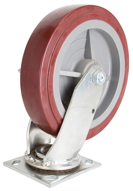 ProSource JC-P08 Swivel Caster, 8 in Dia Wheel, 2 in W Wheel, PU Wheel, Gray, 750 lb, Steel Housing Material [SKU: ORG4220075]