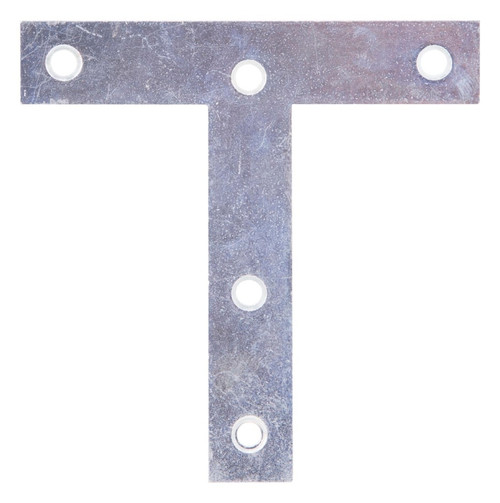 ProSource 22530ZCL T-Plate, 4 in L, 4 in W, 2 mm Thick, Steel, Zinc [SKU: ORG1749993]