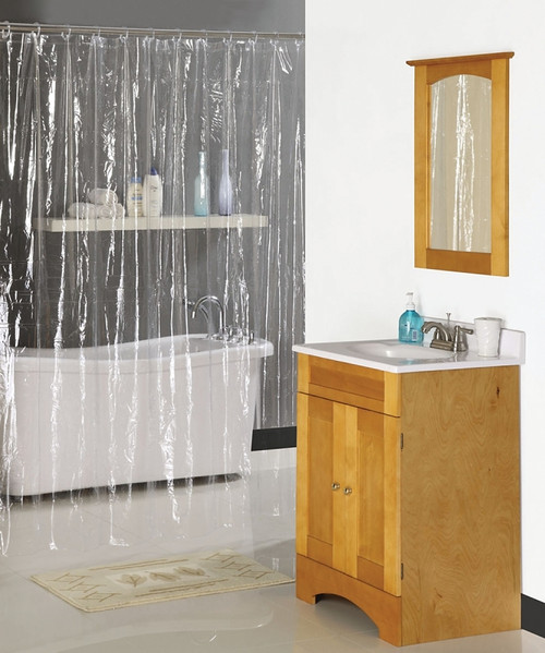 Simple Spaces SD-PCP01-C3L Shower Curtain, Vinyl, Clear, Clear [SKU: ORG3911708]