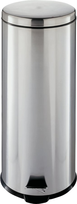 Simple Spaces LYP30F3-3L Trash Can, 7.93 gal Capacity, Plastic/Stainless Steel/Steel, Silver, Flat Lid Closure [SKU: ORG0678284]