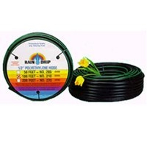 Raindrip 061010P Drip Watering Hose, 0.69 in ID, 100 ft L, Polyethylene, Black [SKU: ORG7861081]