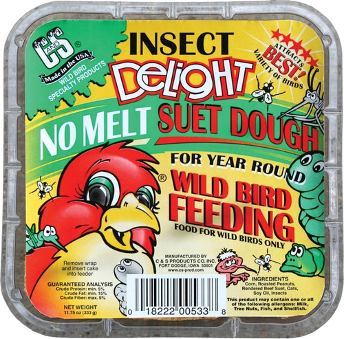 C&S No Melt Suet Dough Delights CS12533 Bird Suet, 11.75 oz [SKU: ORG7369242]