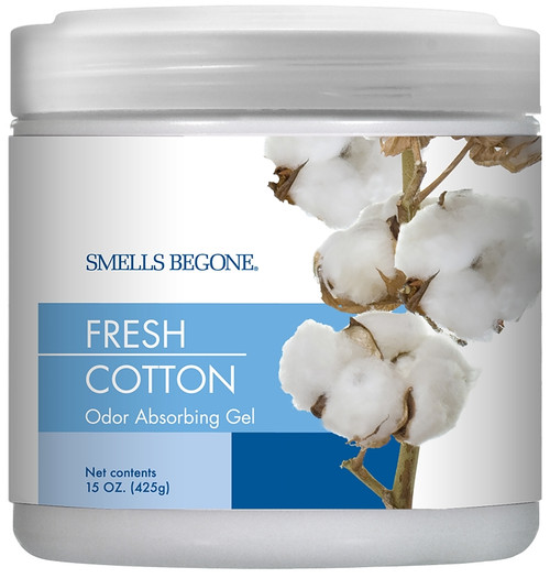 SMELLS BEGONE 50816 Odor Absorbing Gel, 15 oz Jar, Fresh Cotton, 450 sq-ft Coverage Area, 90 days-Day Freshness [SKU: ORG9918327]