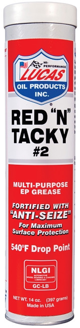 Lucas Oil Red "N" Tacky 10005-60 Grease, 14.5 oz Cartridge, Red [SKU: ORG8394199]